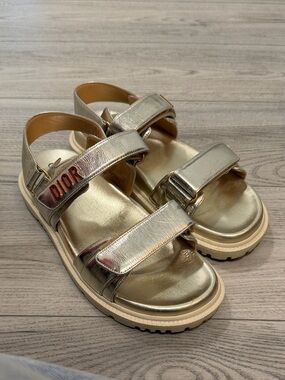 Dior  Metallic Gold dad Sandals